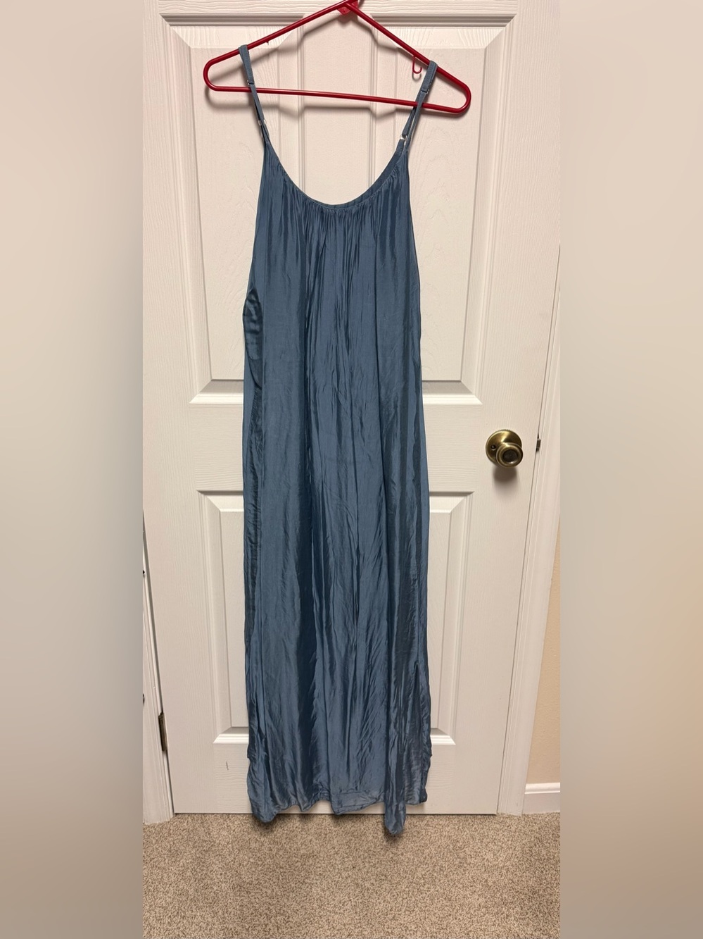 Flowy Blue Maxi Silky Dress - Perfect Summer Dress